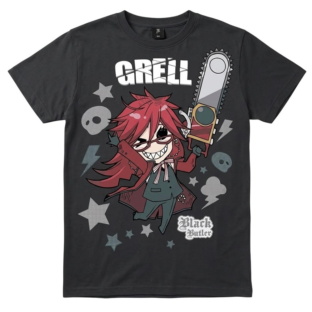 U&B1038- Black Butler Grell Sutcliff Chibi Anime Graphic Tee
